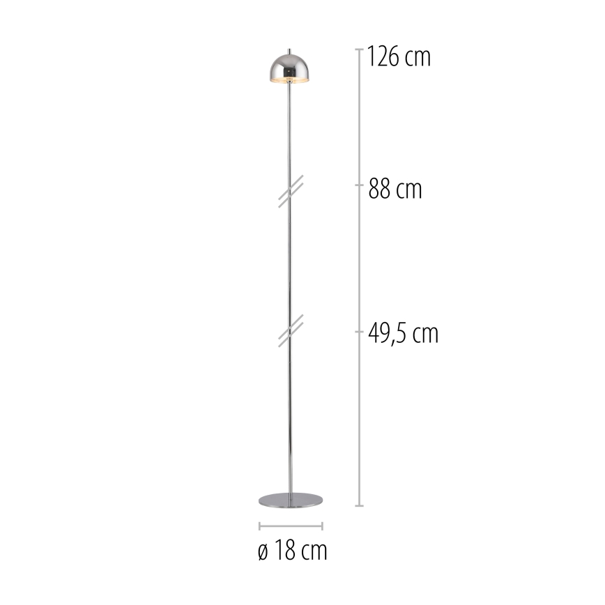Schöner Wohnen 19245-17 - LED dimmbar mit Touch-Bedienung, wiederaufladbare Außen-Stehleuchte BELLIS LED/2,5W/5V 2600 mAh IP54 glänzender Chrom