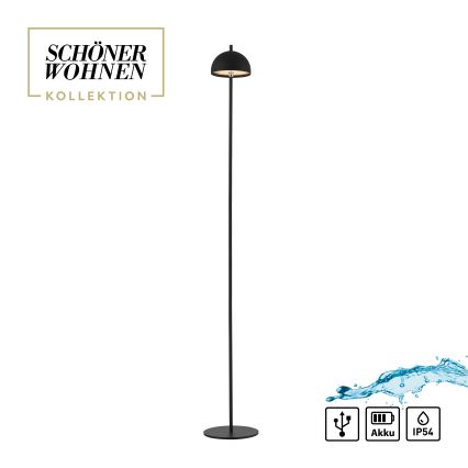 Schöner Wohnen 19245-18 - dimmbare, touchbedienbare, wiederaufladbare Außen-Stehlampe BELLIS LED/2,5W/5V 2600 mAh IP54 schwarz