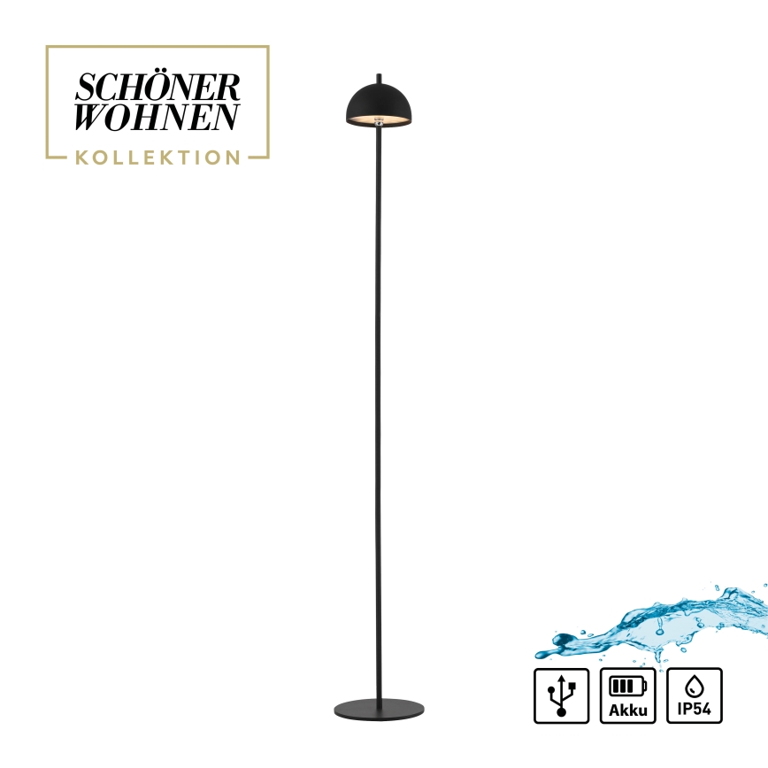 Schöner Wohnen 19245-18 - dimmbare, touchbedienbare, wiederaufladbare Außen-Stehlampe BELLIS LED/2,5W/5V 2600 mAh IP54 schwarz