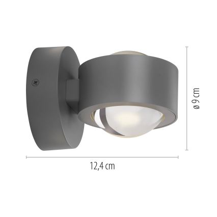 Schöner Wohnen 19331-21 - LED-Wandleuchte CHIA 2xLED/2W/230V anthrazit