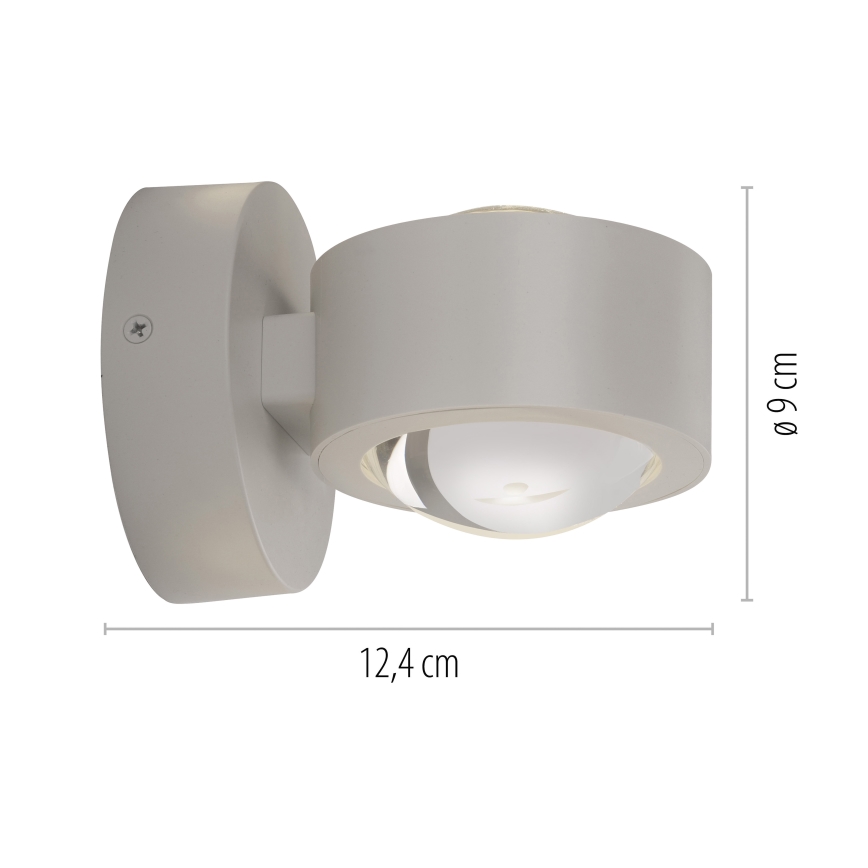 Schöner Wohnen 19331-39 - LED-Wandleuchte CHIA 2xLED/2W/230V grau