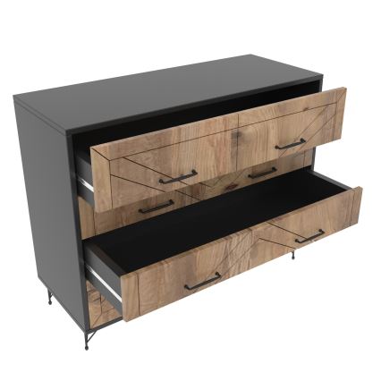 Schrank COMFORT 100x80 cm braun/schwarz