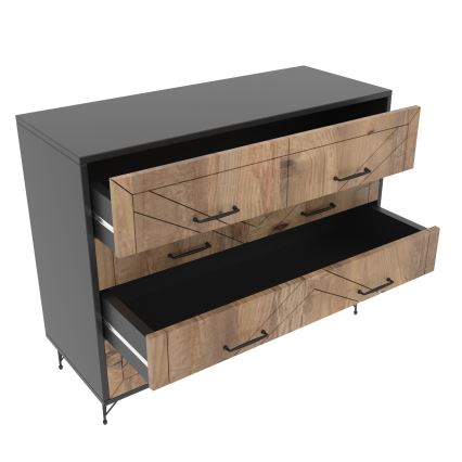 Schrank COMFORT 100x80 cm braun/schwarz