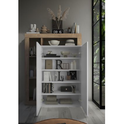 Schrank LENOR weiß/helle Eiche