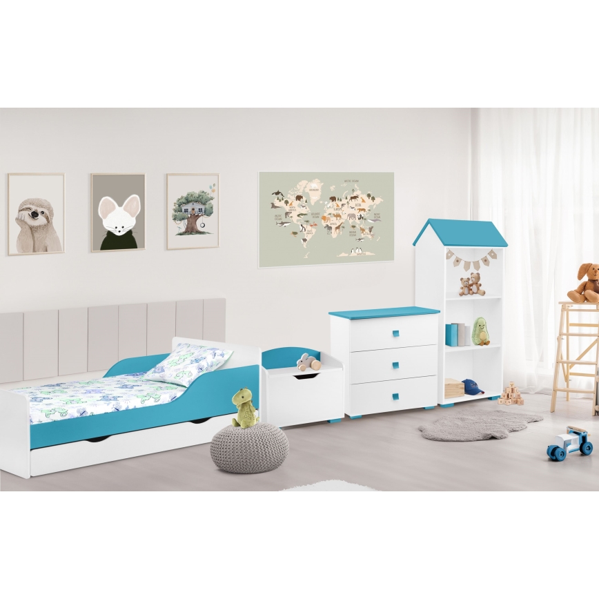 Schrank PABIS 87x83 cm weiß/blau
