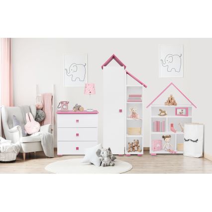 Schrank PABIS 87x83 cm weiß/rosa