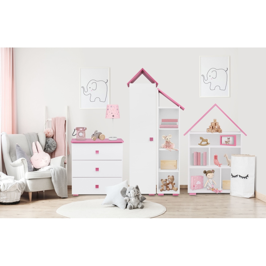 Schrank PABIS 87x83 cm weiß/rosa
