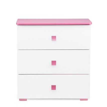 Schrank PABIS 87x83 cm weiß/rosa