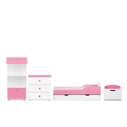 Schrank PABIS 87x83 cm weiß/rosa