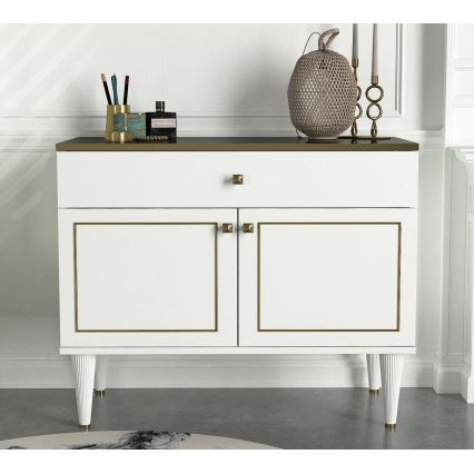 Schrank RAVENNA 76x90 cm weiß/gold
