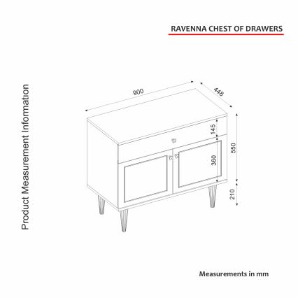 Schrank RAVENNA 76x90 cm weiß/gold