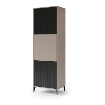 Schrank RONJA Taupe/Schwarz