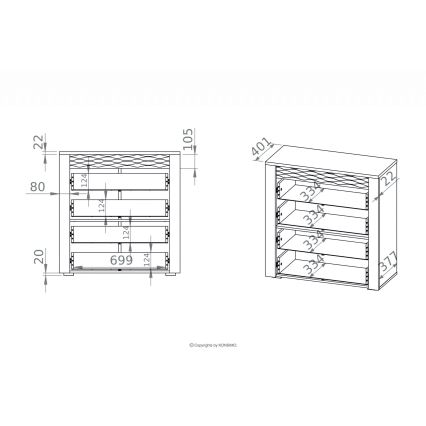 Schrank VANCO 94x92 cm braun