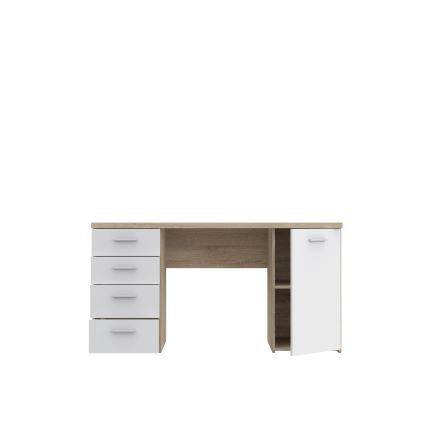 Schreibtisch ARENO, weiß/Sonoma-Eiche