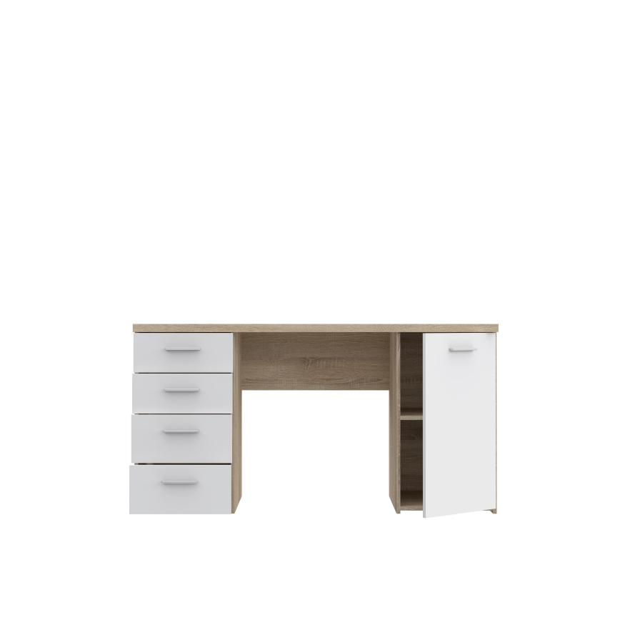 Schreibtisch ARENO, weiß/Sonoma-Eiche