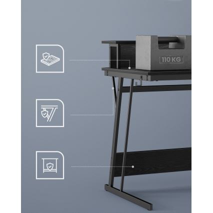 Schreibtisch mit integrierter Beleuchtung SOLEA-X schwarz
