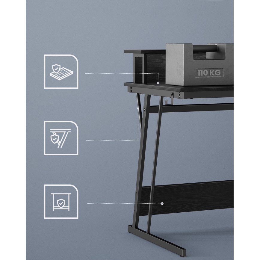 Schreibtisch mit integrierter Beleuchtung SOLEA-X schwarz
