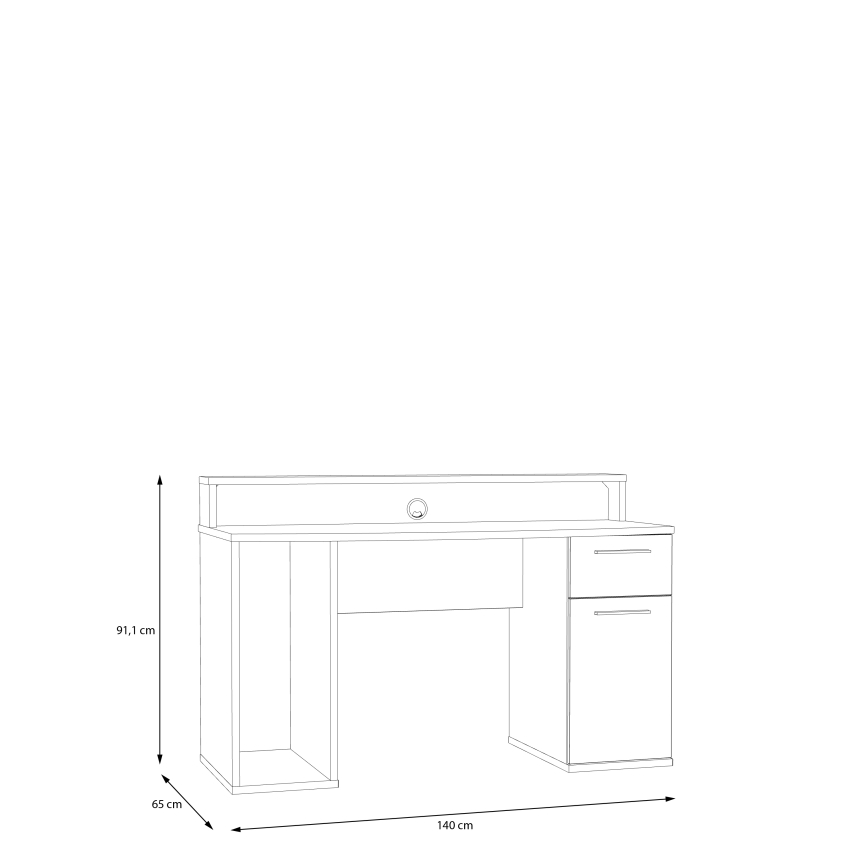 Schreibtisch mit LED-Beleuchtung IVAR weiß