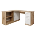 Schreibtisch mit Regal und Schubladen ROBERTO links 150x120 cm Artisan-Eiche/Weiß