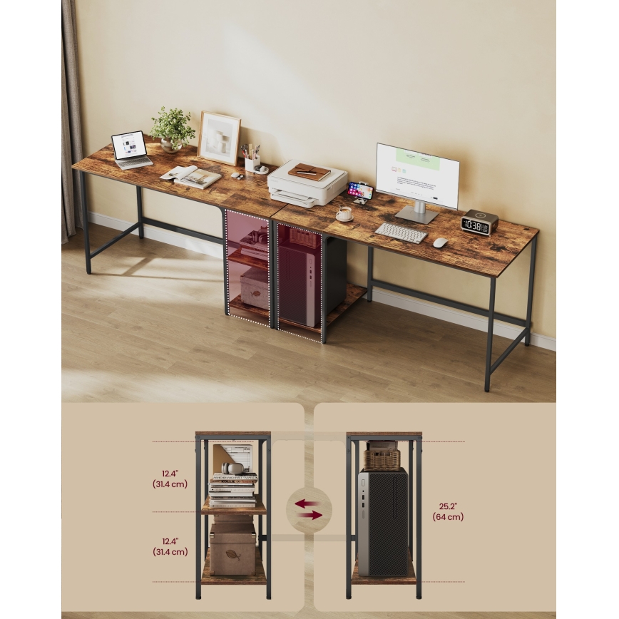 Schreibtisch SOLEA 140 x 60 cm braun/schwarz