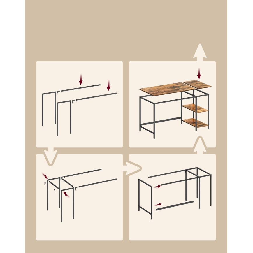 Schreibtisch SOLEA 140 x 60 cm braun/schwarz