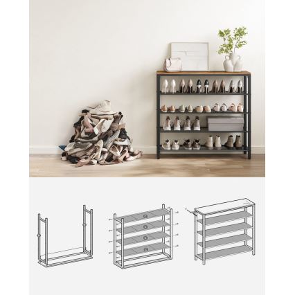 Schuhschrank DAVOR braun/schwarz