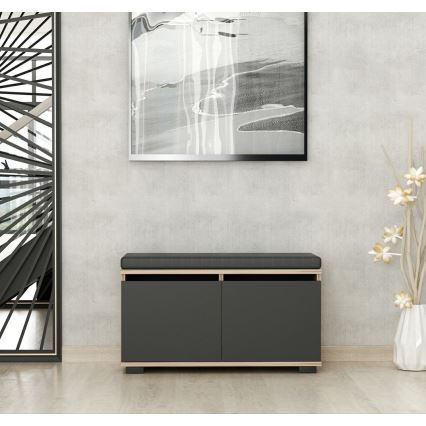 Schuhschrank DRAGO 42x80 cm schwarz/Nussbaum