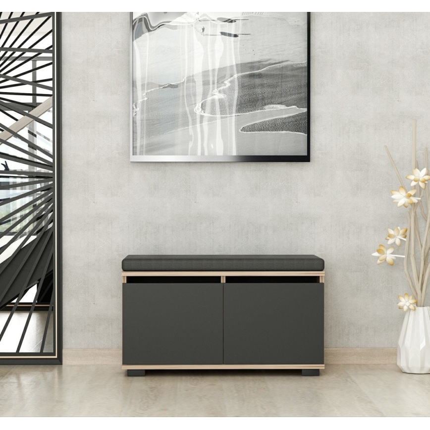 Schuhschrank DRAGO 42x80 cm schwarz/Nussbaum