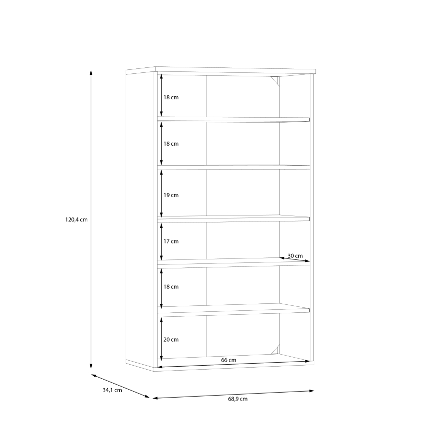 Schuhschrank ETON Artisan-Eiche/Grün