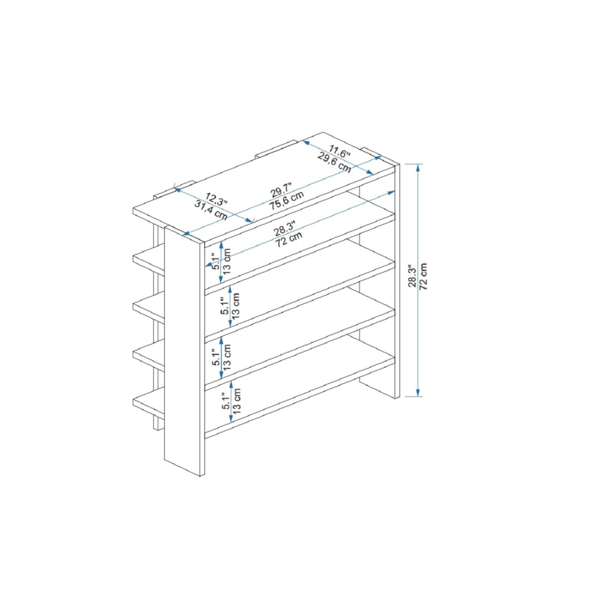 Schuhschrank SARGEL 72x75,6 cm anthrazit