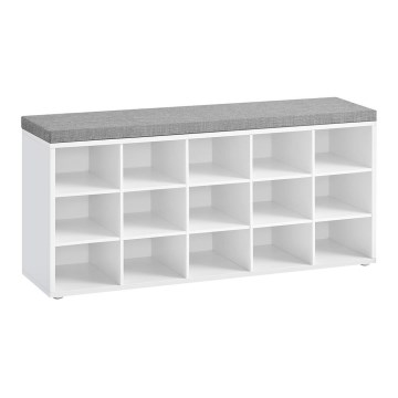 Schuhschrank VOREN 105x48x30 cm weiß/grau