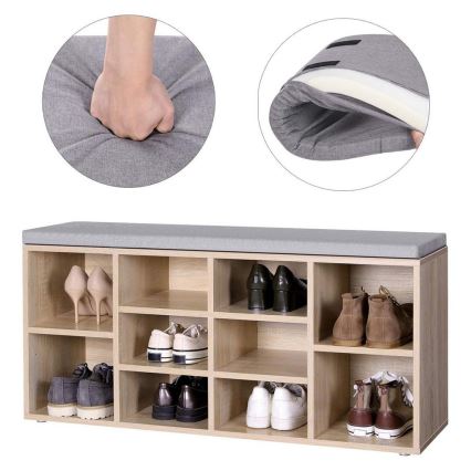 Schuhschrank VOREN braun/grau