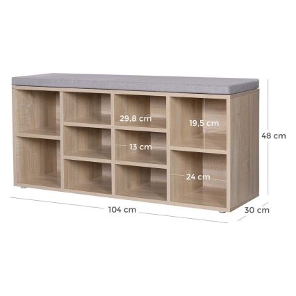 Schuhschrank VOREN braun/grau