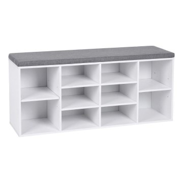 Schuhschrank VOREN weiß/grau