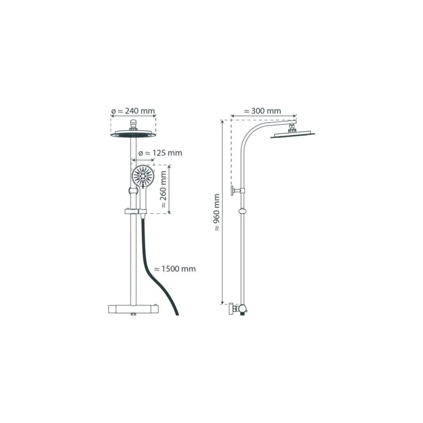 Schütte 60076 - Duschset mit thermostatischer Armatur MADURA FRESH schwarz