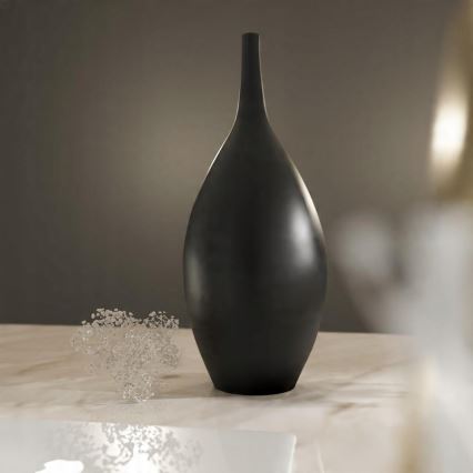 Schwarze Keramikvase, 47 cm
