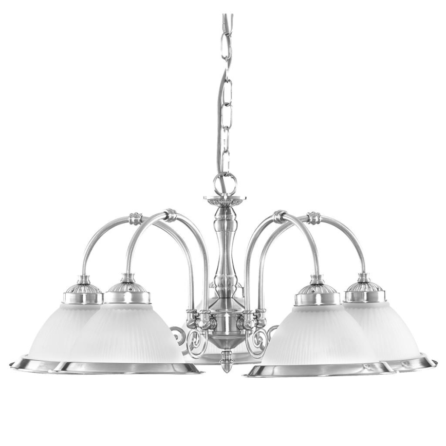 Searchlight - Hängeleuchte an Kette AMERICAN DINER 5xE14/60W/230V glänzendes Chrom