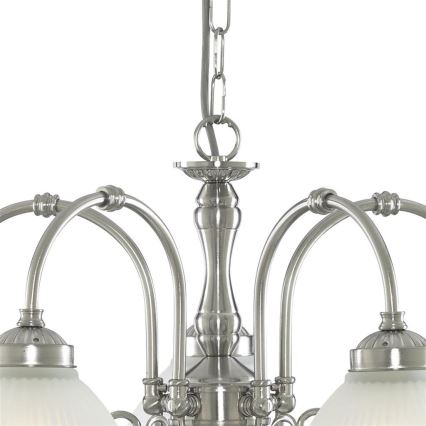Searchlight - Hängeleuchte an Kette AMERICAN DINER 5xE14/60W/230V glänzendes Chrom