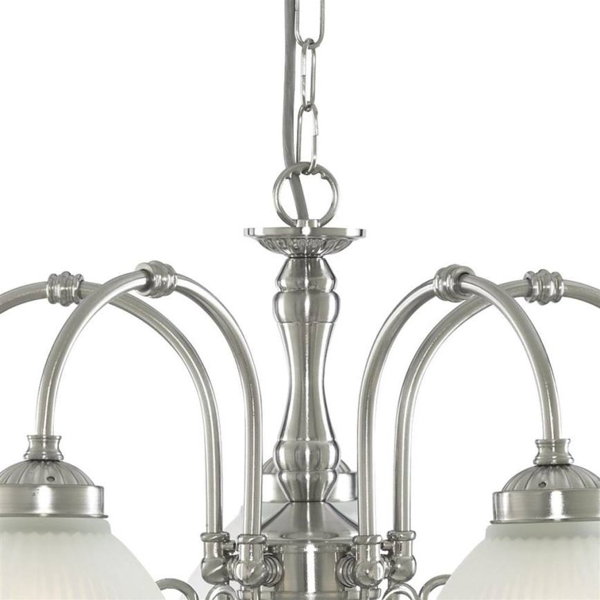 Searchlight - Hängeleuchte an Kette AMERICAN DINER 5xE14/60W/230V glänzendes Chrom