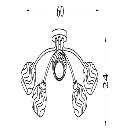 Searchlight - Anbauleuchte ASTRAL 5xG9/33W/230V goldfarben