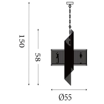 Searchlight - Kronleuchter an Kette LARA 6xE14/60W/230V