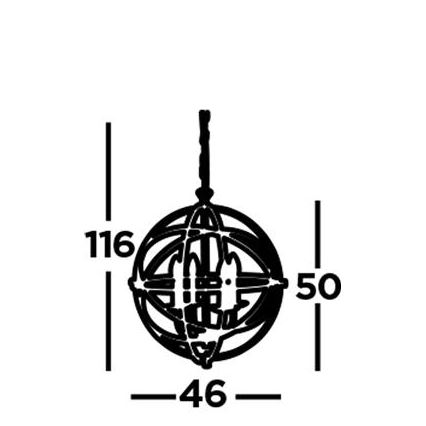 Searchlight - Pendelleuchte mit Kette ORBIT 4xE14/60W/230V Messing