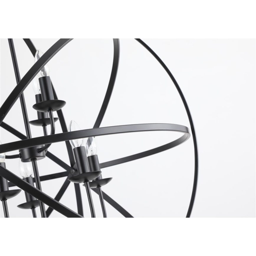 Searchlight - Kronleuchter an Kette ORBIT 8xE14/60W/230V schwarz