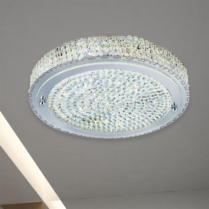 Searchlight - LED-Deckenleuchte FLUSH LED/24W/230V d 40 cm Chrom