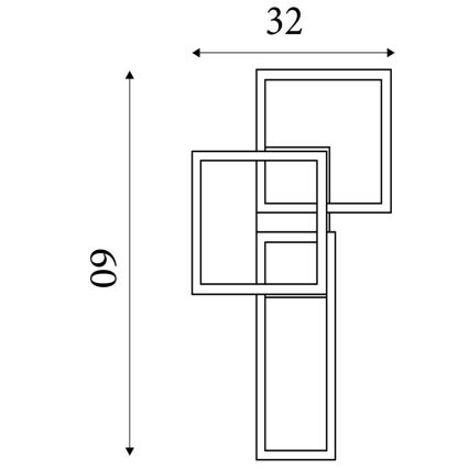 Searchlight - LED-dimmbare Deckenleuchte WALL ART II LED/30W/230V 32x60 cm