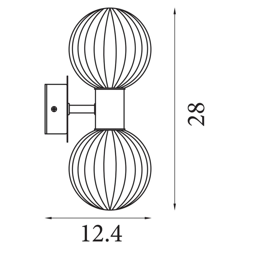 Searchlight - Wandleuchte LUMINSPHERE 2xG9/7W/230V Messing