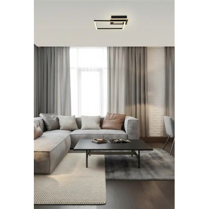 Searchlight - Dimmbare LED-Deckenleuchte QUADRATE LED/24W/230V 36x36 cm schwarz