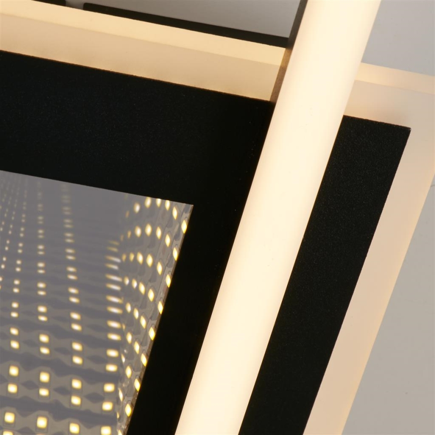 Searchlight - Dimmbare LED-Deckenleuchte QUADRATE LED/24W/230V 36x36 cm schwarz