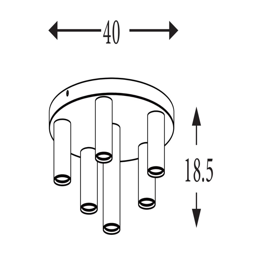 Searchlight - Deckenleuchte TUBES 6xGU10/10W/230V Ø 40 cm