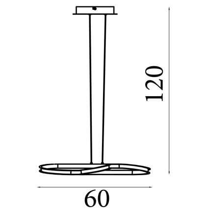 Searchlight - LED dimmbare Pendelleuchte an Kabel DOODLE LED/40W/230V Messing